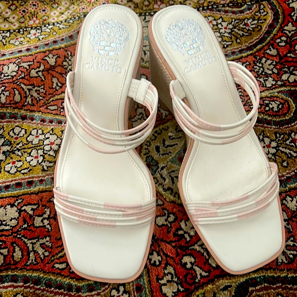 Brand new cream colored Vince Camuto sandal with platform.